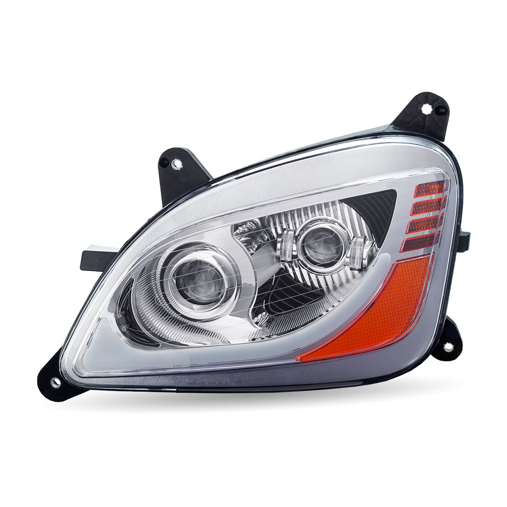 PB. 579/587 Heated LED Projector Headlight Assembly - Chrome (Driver Side) - Thumbnail 4