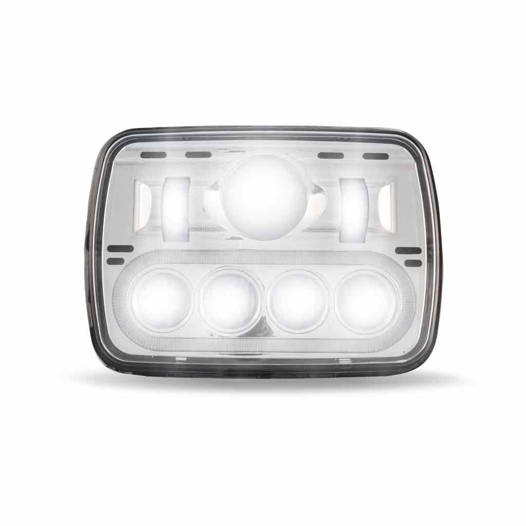 5" x 7" LED Projector Headlight with Glow Position LED Halo - Combination High & Low Beam | 2600 Lumens - Thumbnail 2