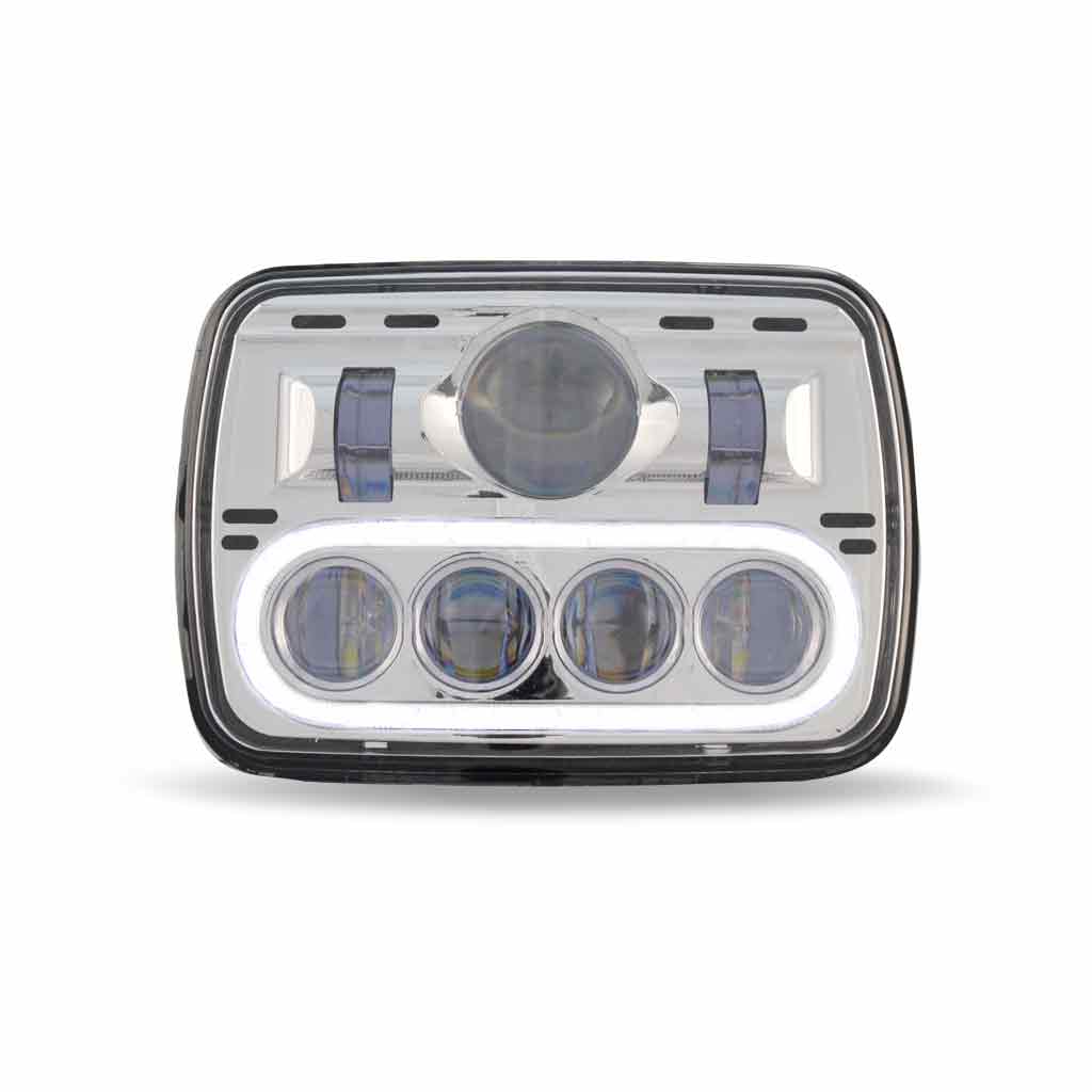 5" x 7" LED Projector Headlight with Glow Position LED Halo - Combination High & Low Beam | 2600 Lumens - Thumbnail 5