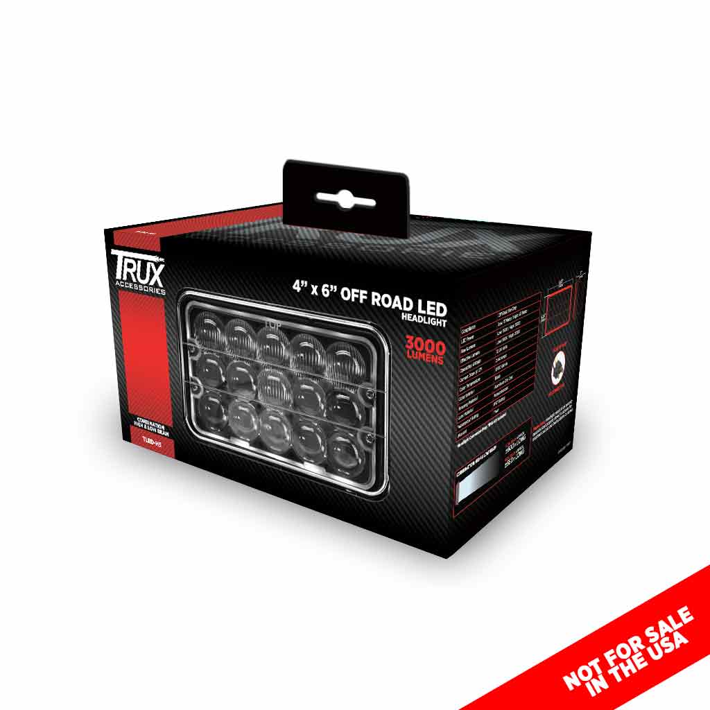 4" x 6" Off Road LED Headlight - Combination High & Low Beam | 3000 Lumens - Thumbnail 8