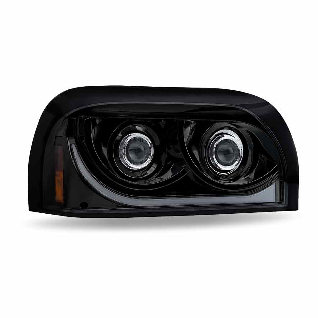 FTL. Century LED Projector Headlight Assembly with LED Glow Position, Turn & Marker Accent - Black (Passenger Side) - Thumbnail 2