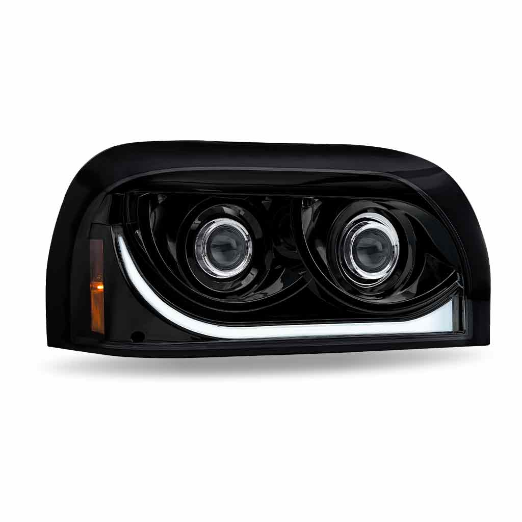 FTL. Century LED Projector Headlight Assembly with LED Glow Position, Turn & Marker Accent - Black (Passenger Side) - Thumbnail 3