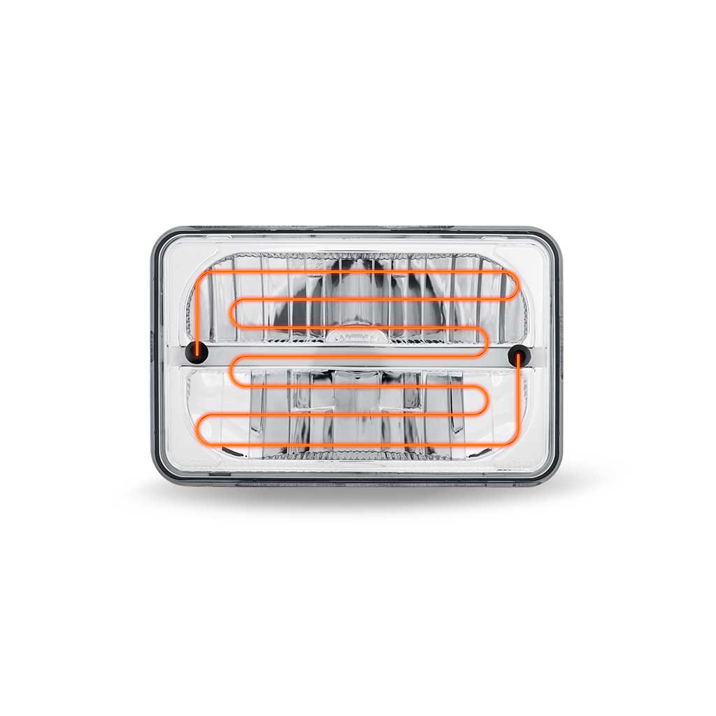 4" x 6" Heated LED Reflector Headlight with Glow Position LED Accent - High Beam | 2200 Lumens - Thumbnail 3