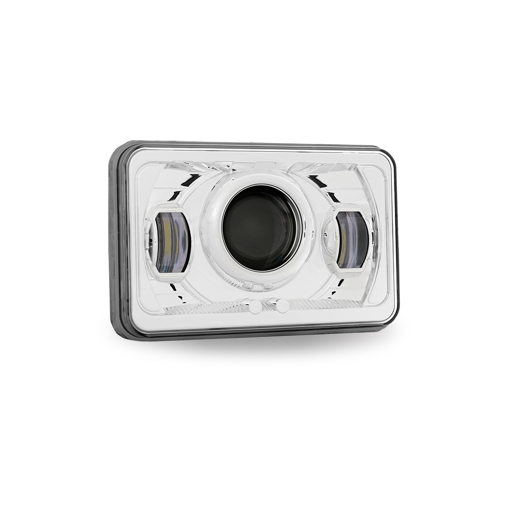 4" x 6" LED Projector Headlight with Optional Backlit Auxiliary - Low Beam | 1200 Lumens - Thumbnail 4