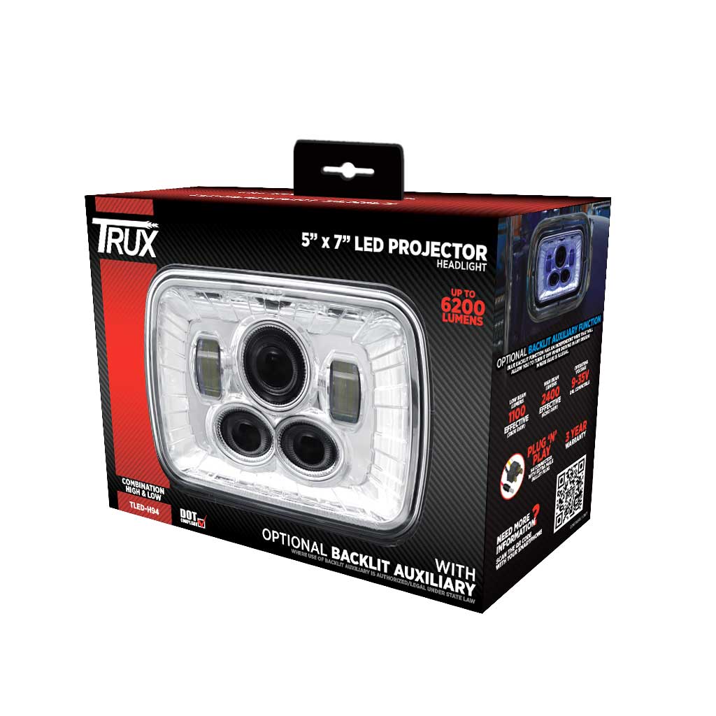 5" x 7" LED Projector Headlight - Combination High & Low Beam | 4000 Lumens - Thumbnail 5