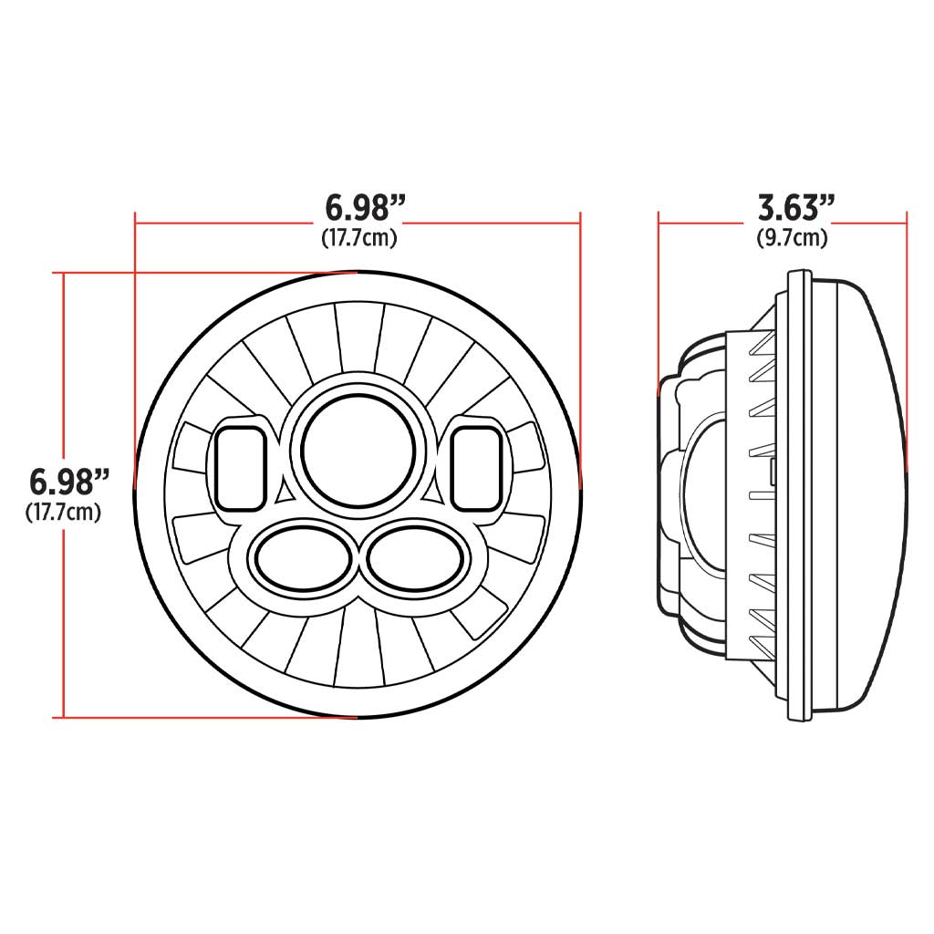 7" Heated LED Projector Headlight - Combination High & Low Beam | 6200 Lumens - Thumbnail 10
