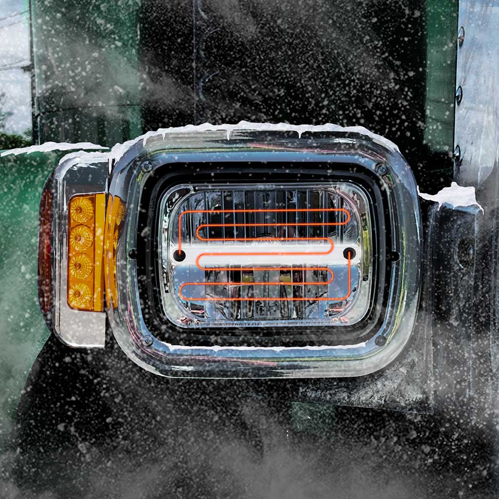 5" x 7" Heated LED Reflector Headlight with Glow Position LED Accent - Combination High & Low Beam | 2200 Lumens - Thumbnail 4