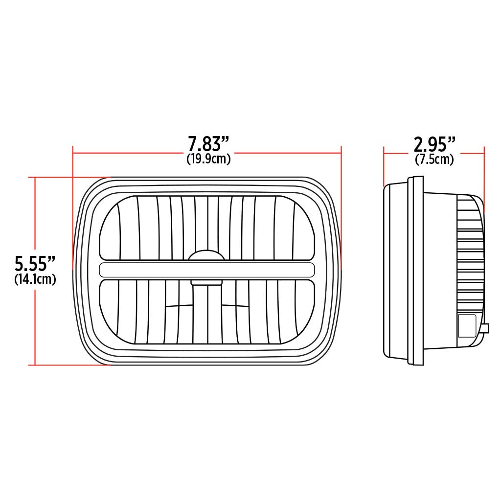 5" x 7" Heated LED Reflector Headlight with Glow Position LED Accent - Combination High & Low Beam | 2200 Lumens - Thumbnail 5