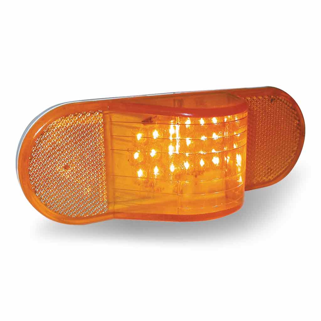 Amber Turn Signal & Marker LED Oval Hump Light (18 Diodes) - Thumbnail 2
