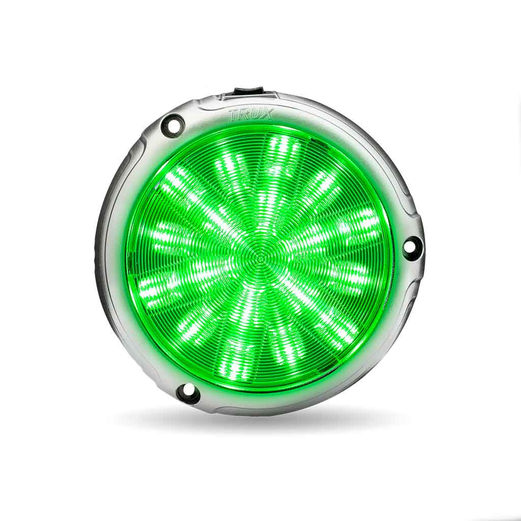 LED Interior Projector Dome 7-Color Cab Light for Peterbilt - Chrome - Thumbnail 2