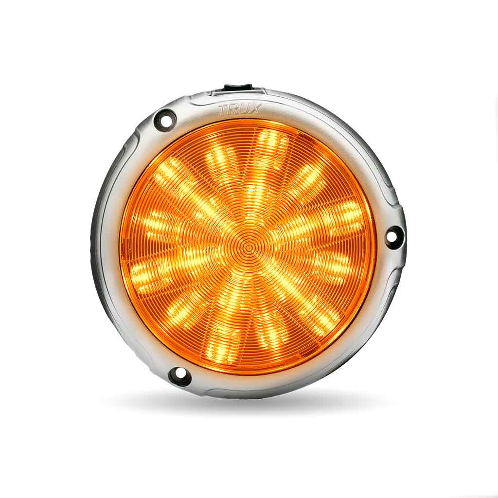 LED Interior Projector Dome 7-Color Cab Light for Peterbilt - Chrome - Thumbnail 6