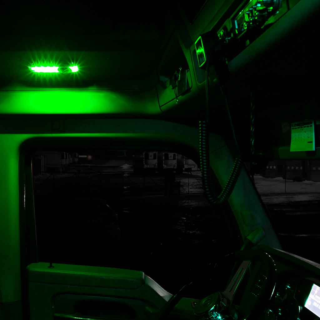 LED Interior Projector Dome & Map 7-Color Cab Light for Kenworth - Chrome