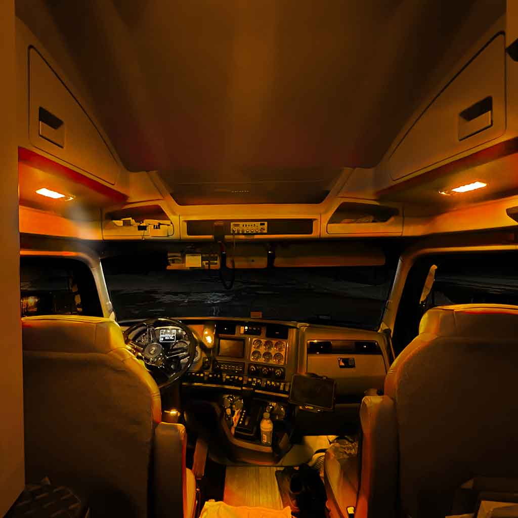 LED Interior Projector Dome & Map 7-Color Cab Light for Kenworth - Chrome - Thumbnail 11