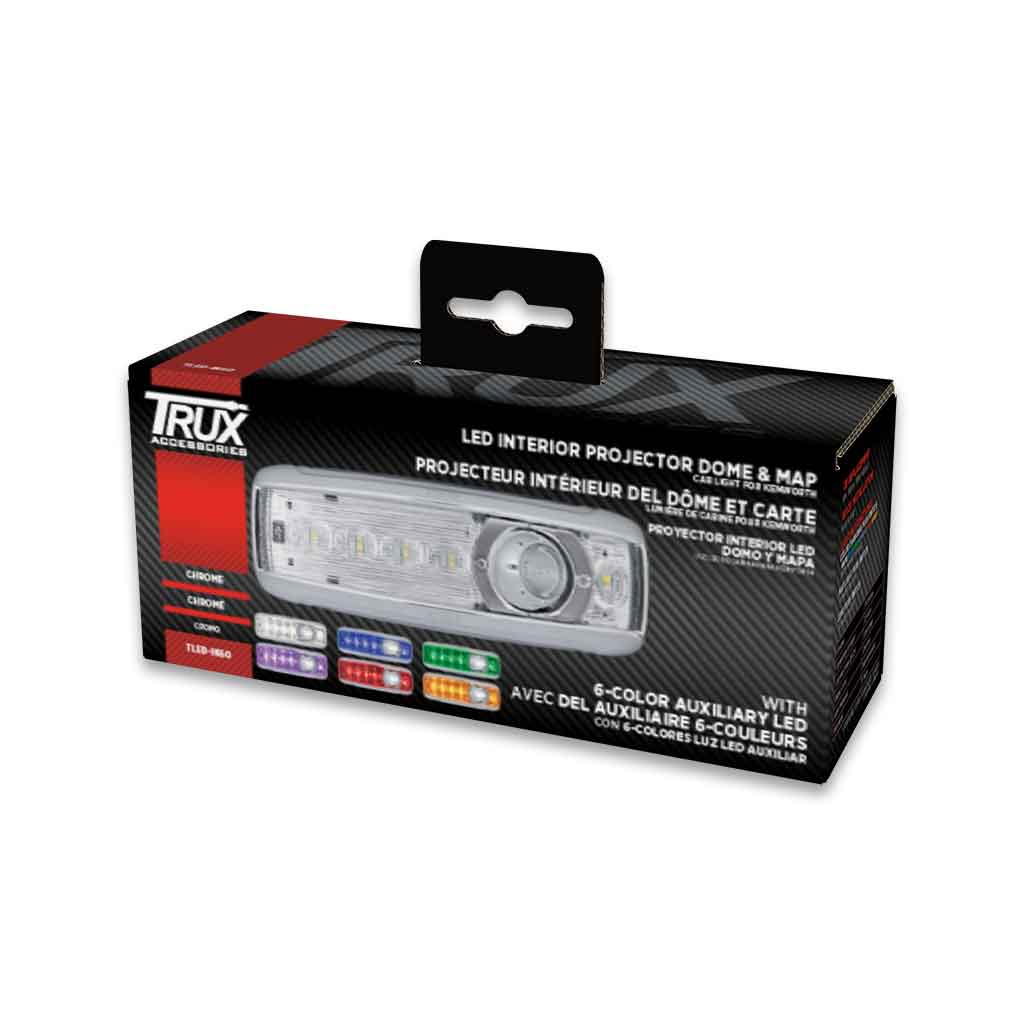 LED Interior Projector Dome & Map 7-Color Cab Light for Kenworth - Chrome - Thumbnail 19