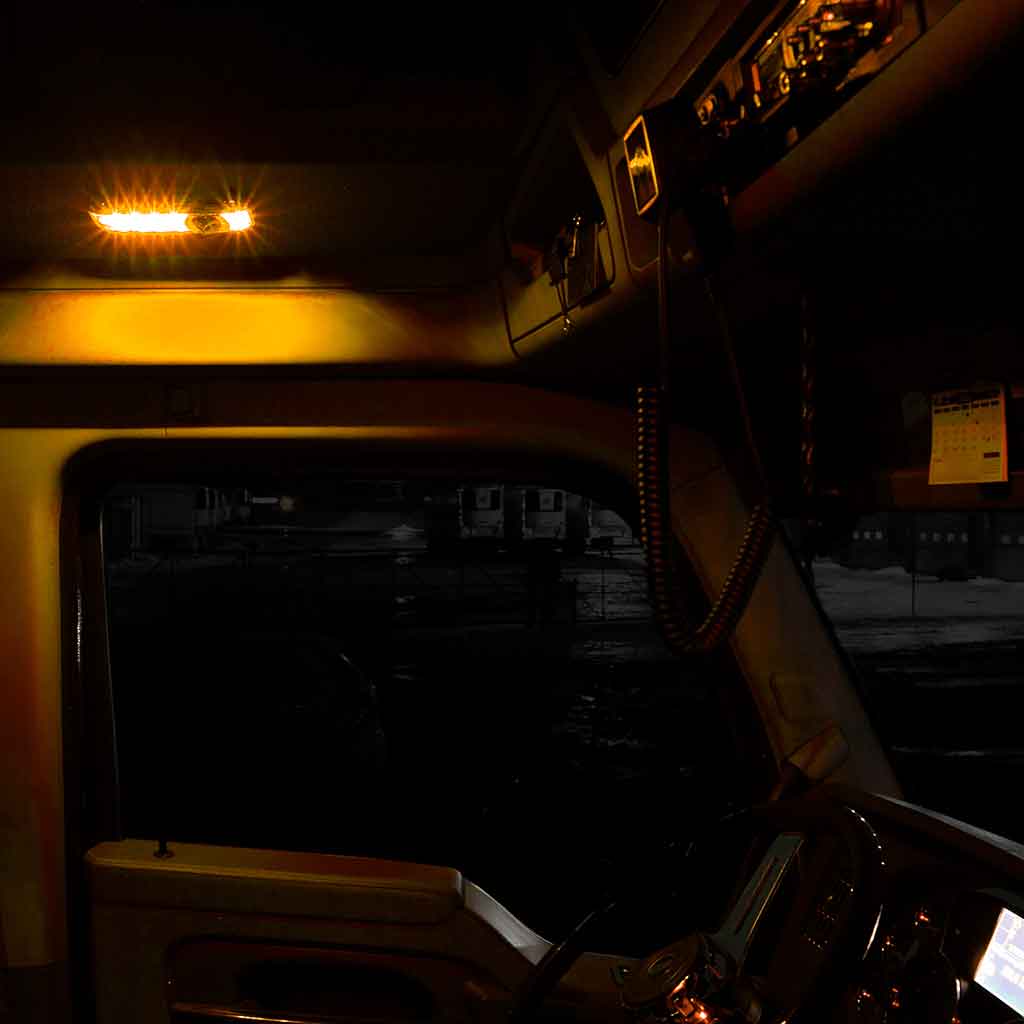 LED Interior Projector Dome & Map 7-Color Cab Light for Kenworth - Chrome - Thumbnail 3