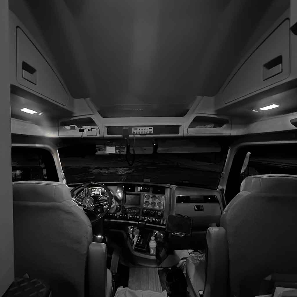 LED Interior Projector Dome & Map 7-Color Cab Light for Kenworth - Chrome - Thumbnail 5