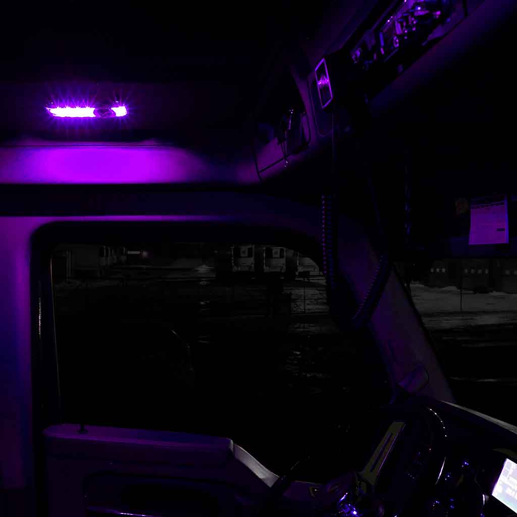 LED Interior Projector Dome & Map 7-Color Cab Light for Kenworth - Chrome - Thumbnail 6