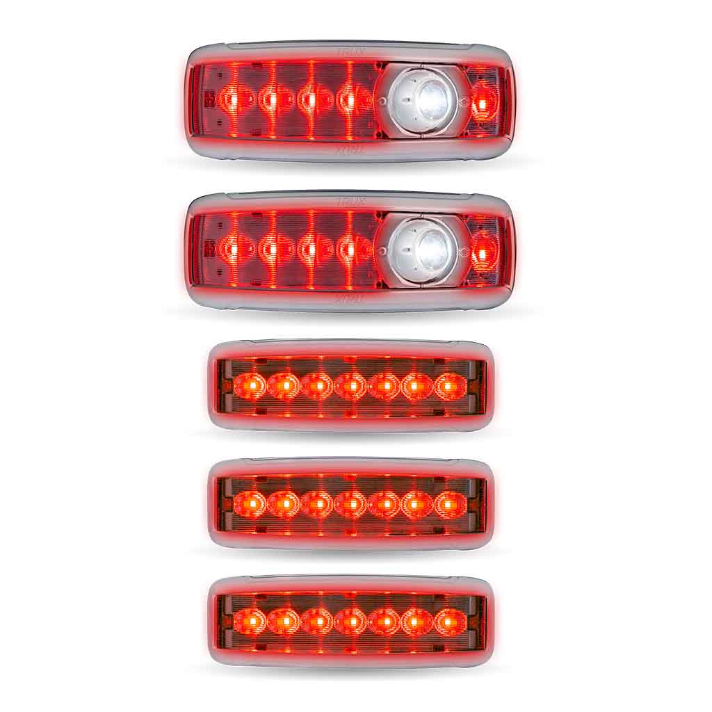 LED Interior Projector Dome 7-Color Cab & Sleeper Lighting Kit for Kenworth - Chrome - Thumbnail 8