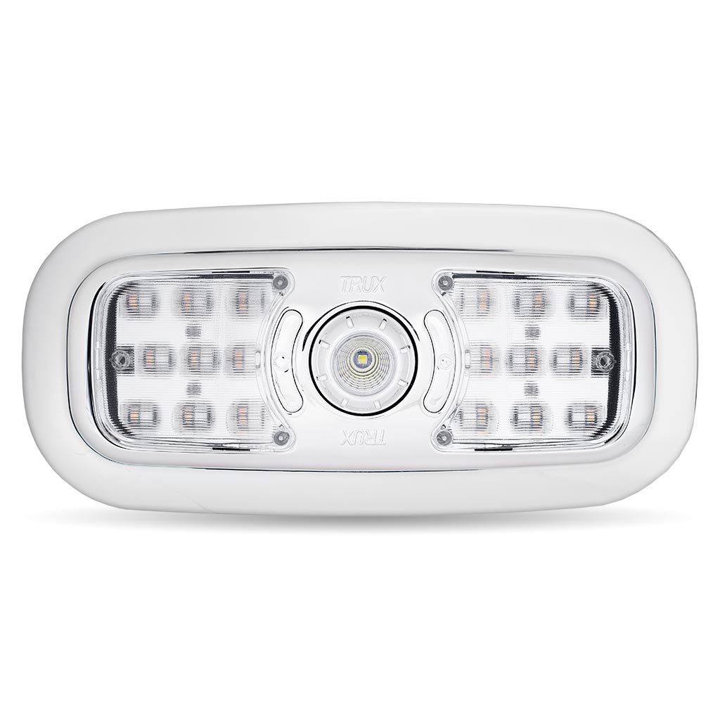 LED Interior Projector Dome & Map 7-Color Cab Light for Peterbilt - Chrome - Thumbnail 13