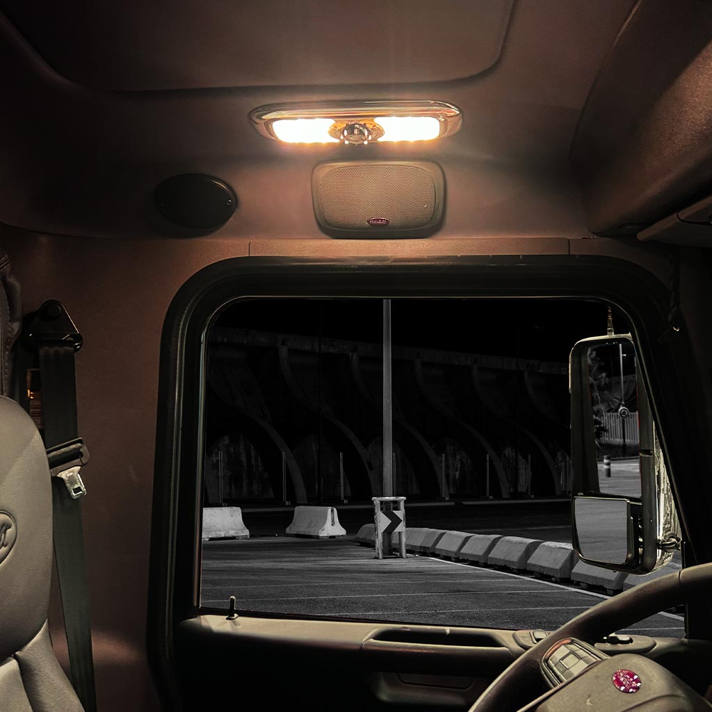 LED Interior Projector Dome & Map 7-Color Cab Light for Peterbilt - Black - Thumbnail 5