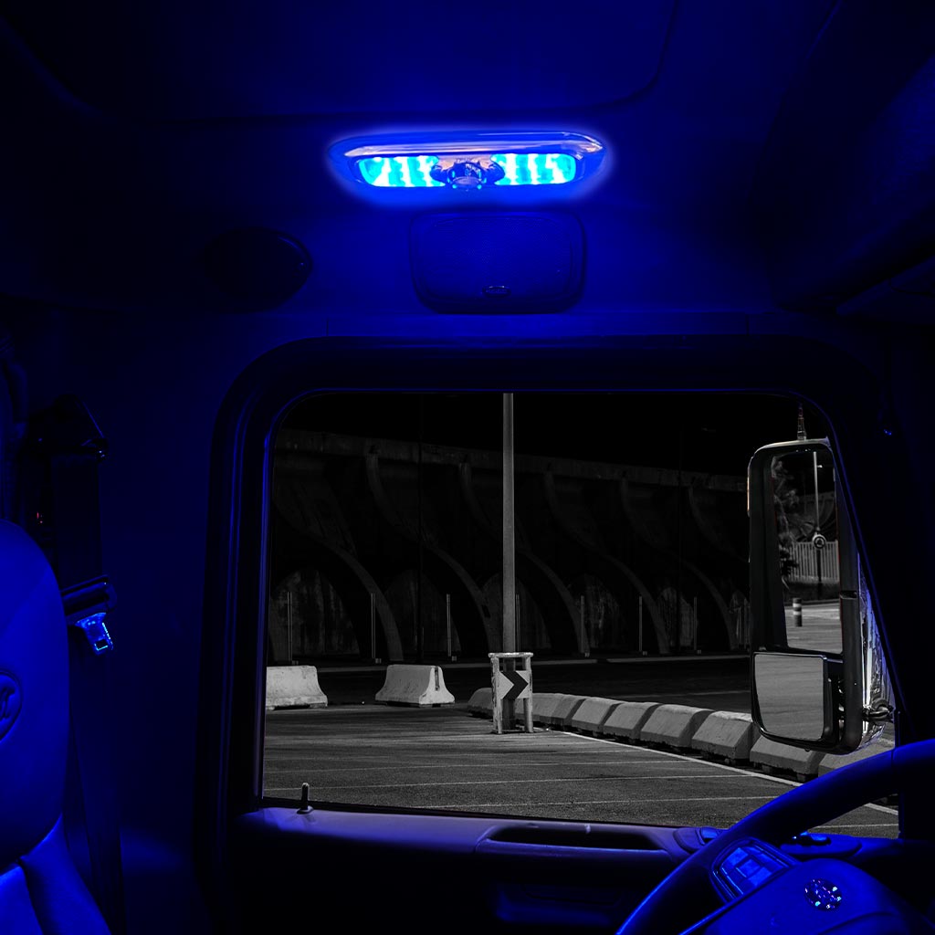 LED Interior Projector Dome & Map 7-Color Cab Light for Peterbilt - Black - Thumbnail 9
