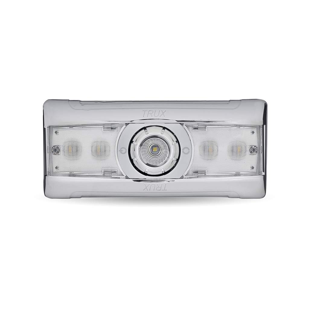 LED Interior Projector Dome & Map 7-Color Cab Light for Peterbilt - Chrome