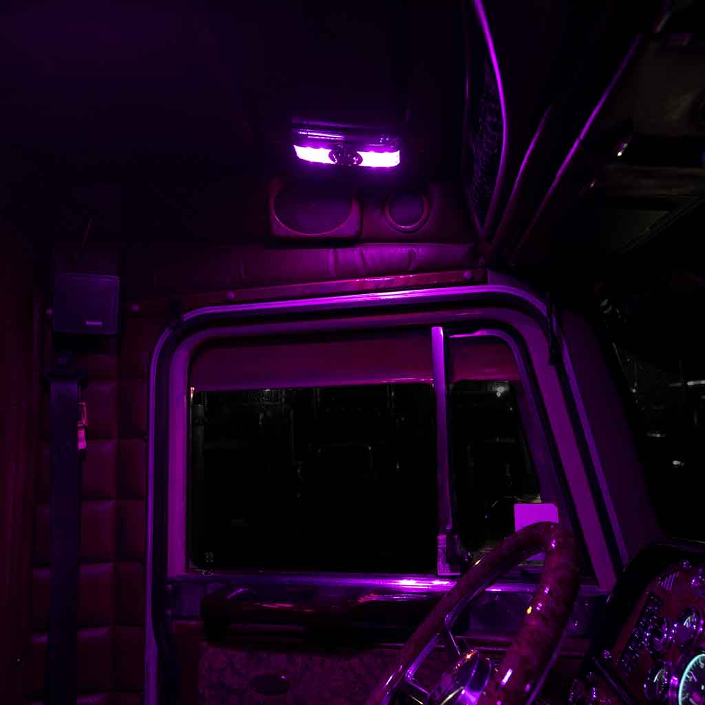 LED Interior Projector Dome & Map 7-Color Cab Light for Peterbilt - Chrome - Thumbnail 22