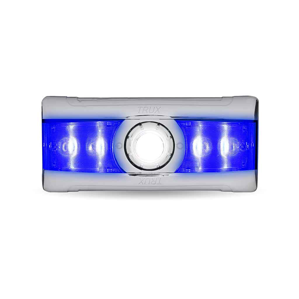 LED Interior Projector Dome & Map 7-Color Cab Light for Peterbilt - Chrome - Thumbnail 4