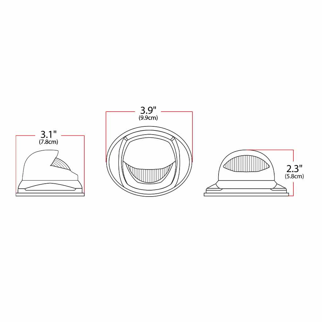 White Courtesy & Amber/Green Marker Auxiliary Mini Step LED - KW OE Plug - Thumbnail 6