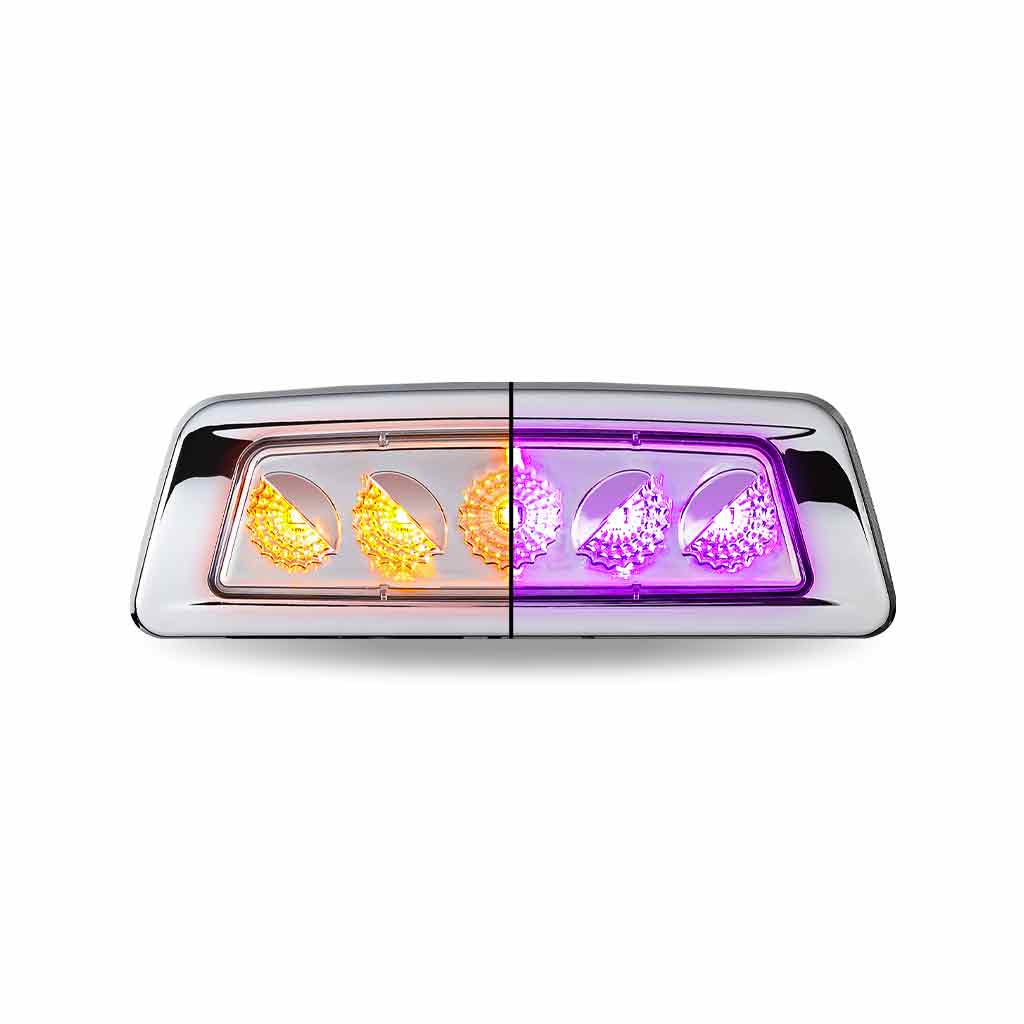 Amber Turn & Marker to Purple Auxiliary Kenworth/Peterbilt LED Fender Light - 5 Diodes | Passenger Side - Thumbnail 2