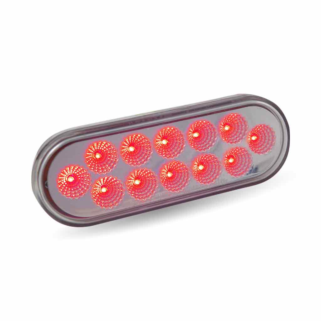 Oval Clear Red LED Stop, Turn & Tail Light - Thumbnail 6
