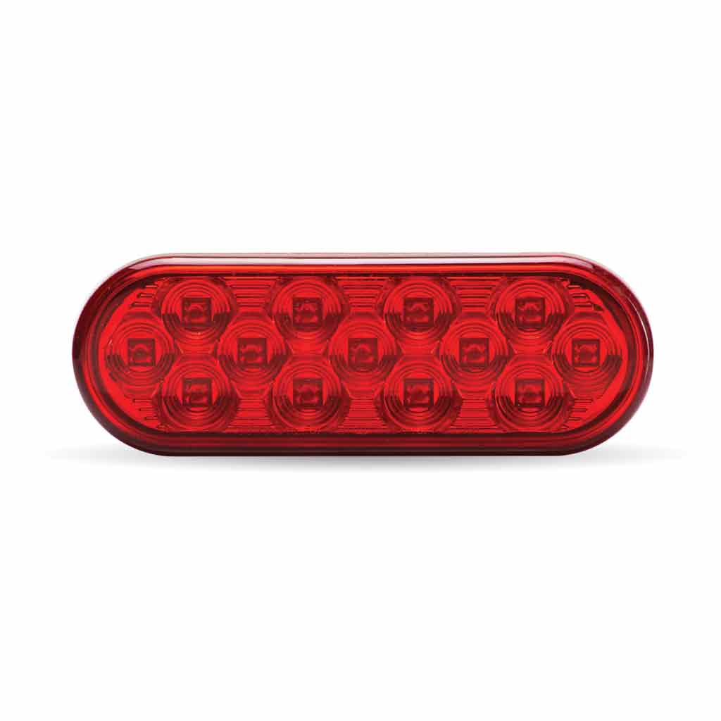 6" Red Stop, Turn & Tail Oval Mirror LED Light - 13 Diodes