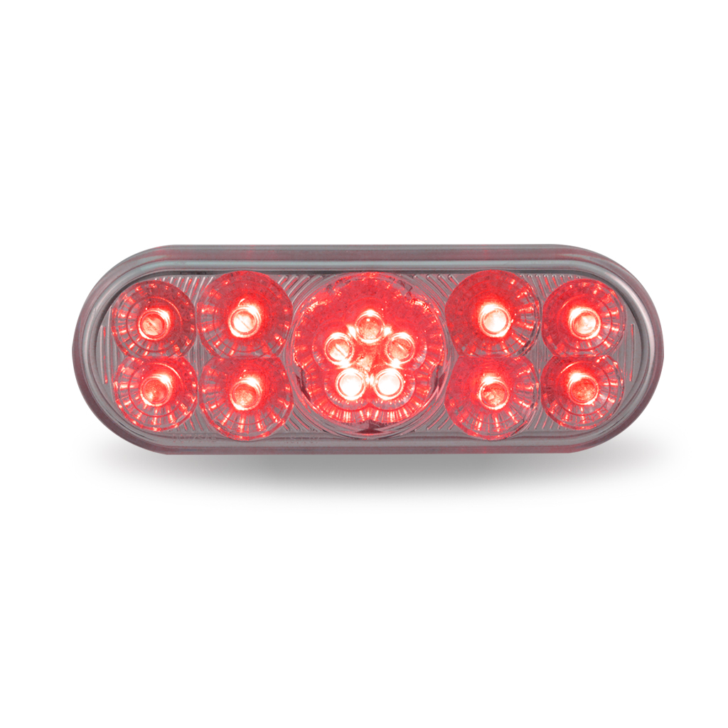 6" Red Stop, Turn & Tail Super Diode LED Oval Light - 13 Diodes