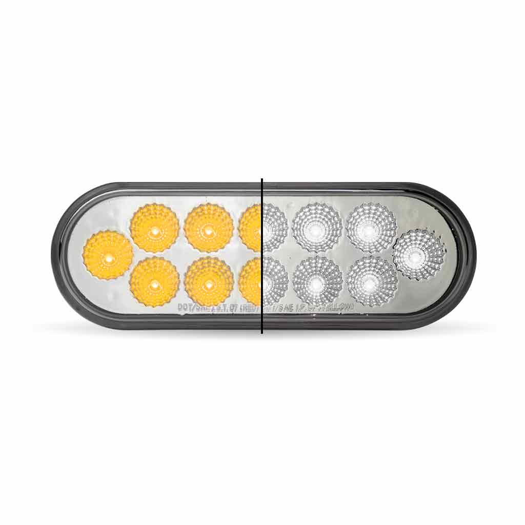 6" Amber Turn & Marker to White Auxiliary LED Oval Light - 12 Diodes - Thumbnail 6