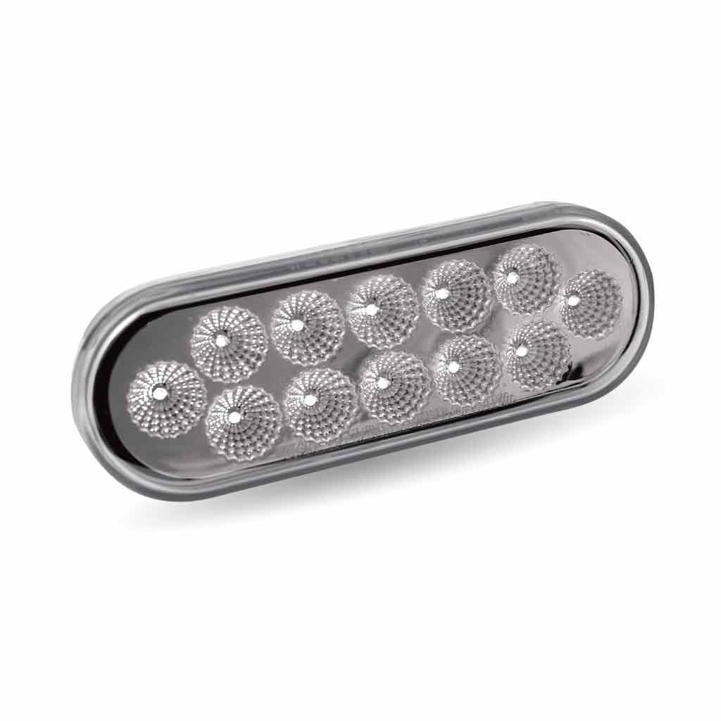 6" Red Stop, Turn & Tail to Amber Strobe LED Oval Light - 12 Diodes - Thumbnail 10