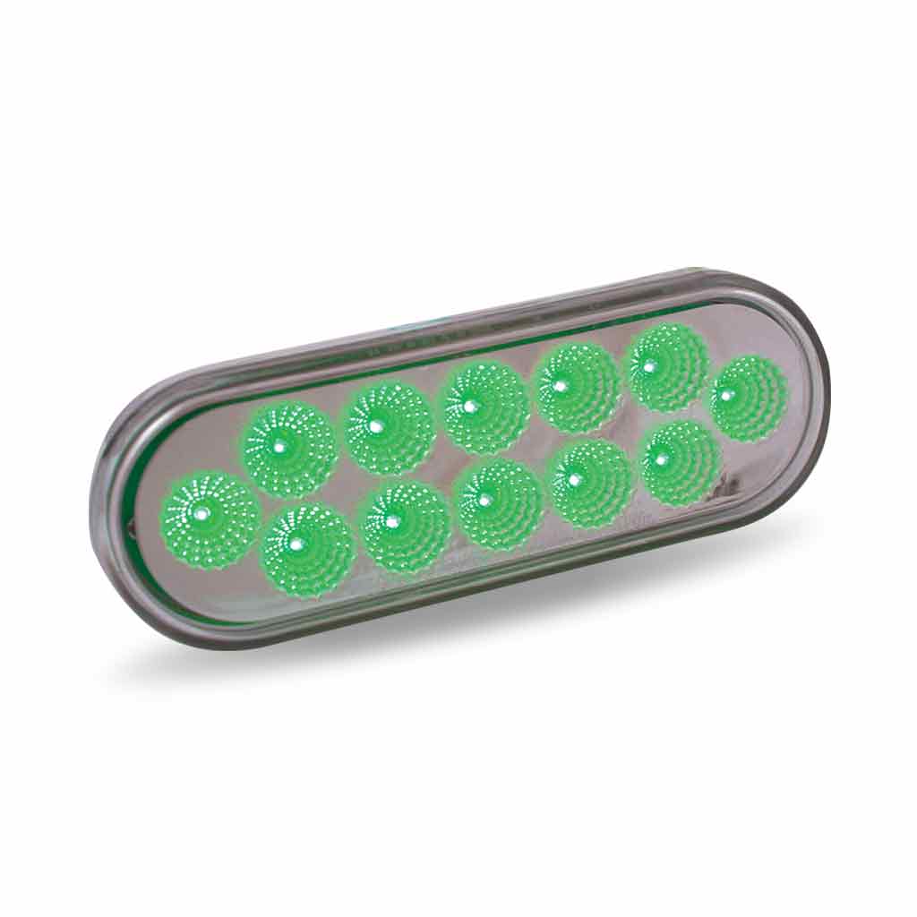 6" Amber Turn & Marker to Green Auxiliary LED Oval Light - 12 Diodes - Thumbnail 5