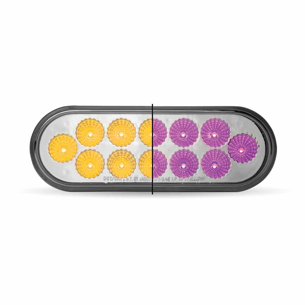 6" Amber Turn & Marker to Purple Auxiliary LED Oval Light - 12 Diodes - Thumbnail 8