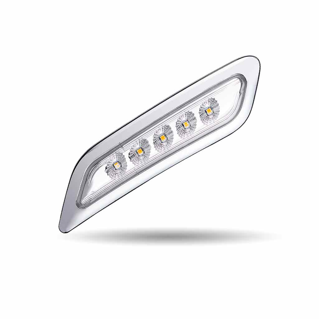 Clear Amber Turn & Marker Peterbilt LED Door Light - 5 Diodes | Driver Side
