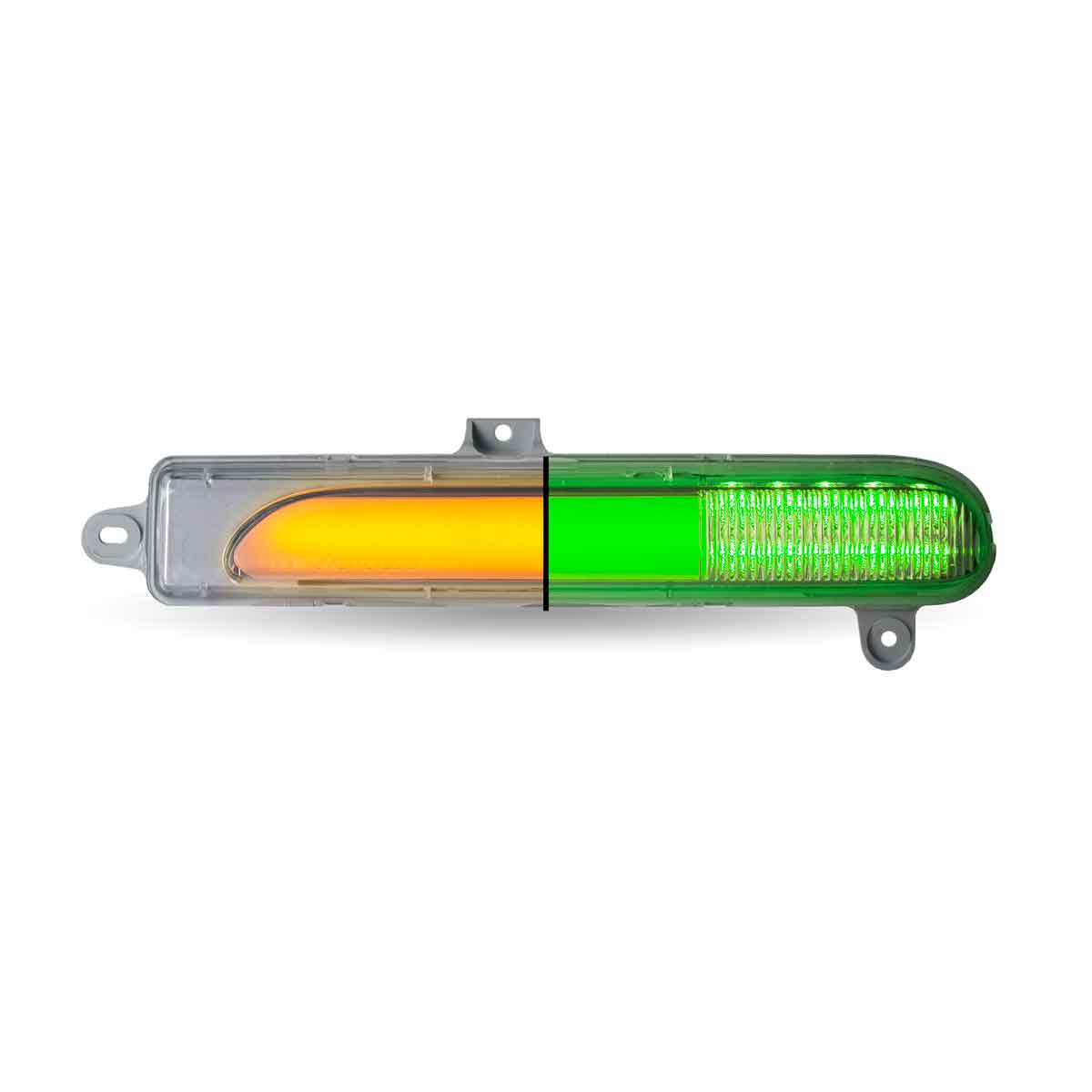 Amber Turn/Sequential & Marker to Green Auxiliary Peterbilt Headlight Turn Signal LED Light - Driver Side | 25 Diodes - Thumbnail 2