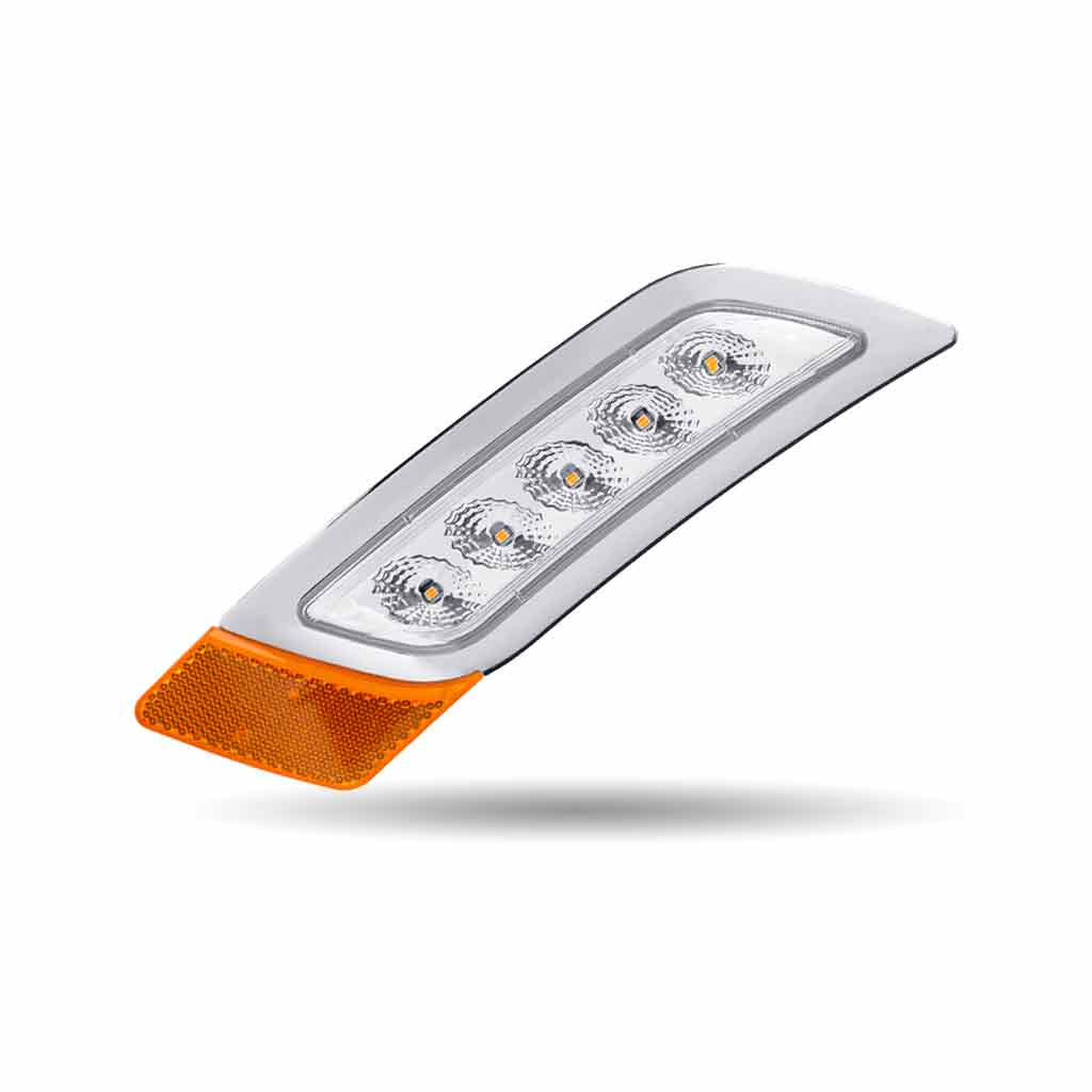 Amber Turn & Marker to Green Auxiliary Peterbilt LED Fender Light - 5 Diodes | Passenger Side - Thumbnail 5