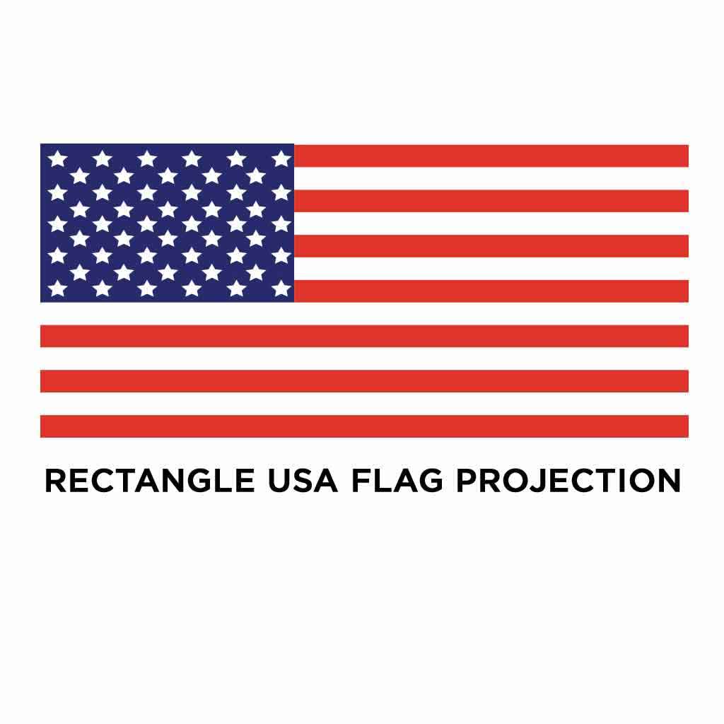 Rectangle USA Flag Projector LED Door Light for Peterbilt & Kenworth - Driver Side