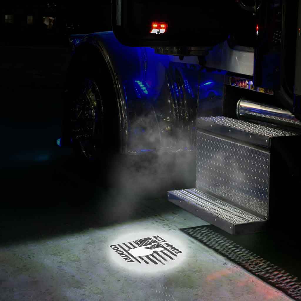 Military Projector LED Door Light for Peterbilt & Kenworth - Driver Side