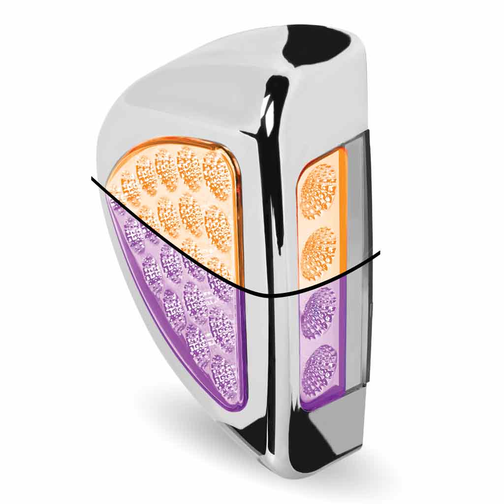 Amber Turn & Marker to Purple Auxiliary Peterbilt Headlight Turn Signal LED Light - 24 Diodes - Thumbnail 2