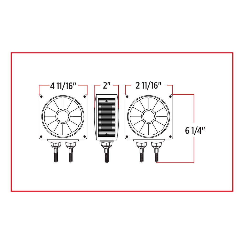 Amber/Amber Turn & Marker Square Double Face LED Light - Double Post | 36 Diodes | Amber Lens | Driver Side - Thumbnail 5