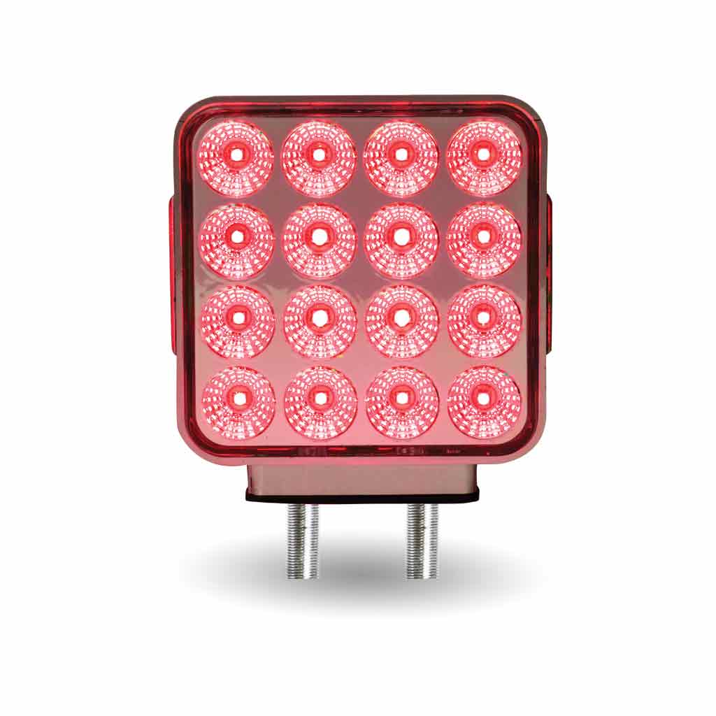 Amber/Red Turn & Marker to Pink Auxiliary Double Face Square Reflector LED Light - 38 Diodes - Thumbnail 3