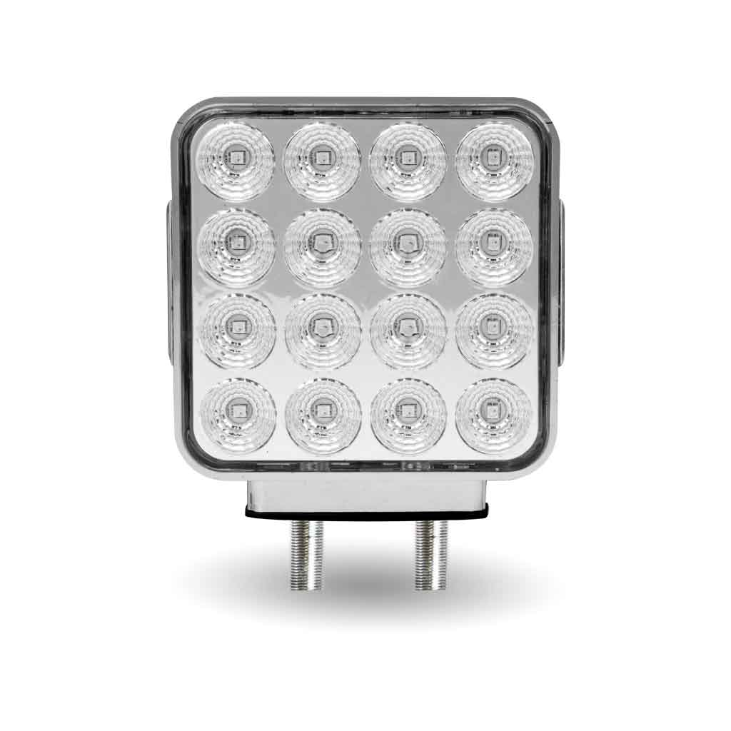 Amber/Red Turn & Marker to Pink Auxiliary Double Face Square Reflector LED Light - 38 Diodes - Thumbnail 6