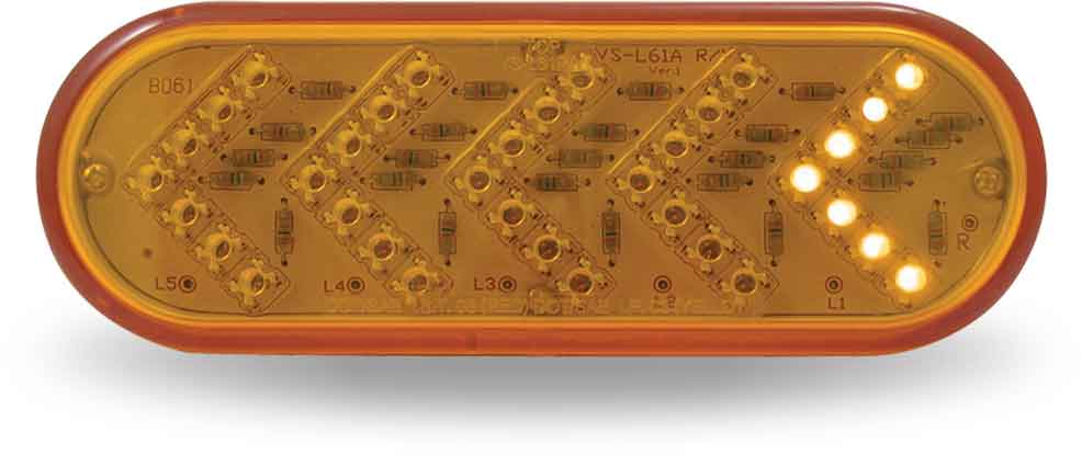 Amber Turn Signal & Marker Sequential Arrow Oval LED Light - 35 Diodes