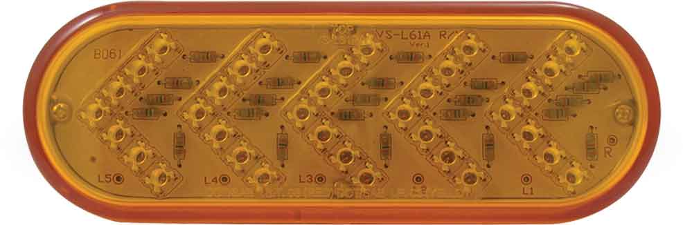 Amber Turn Signal & Marker Sequential Arrow Oval LED Light - 35 Diodes - Thumbnail 2