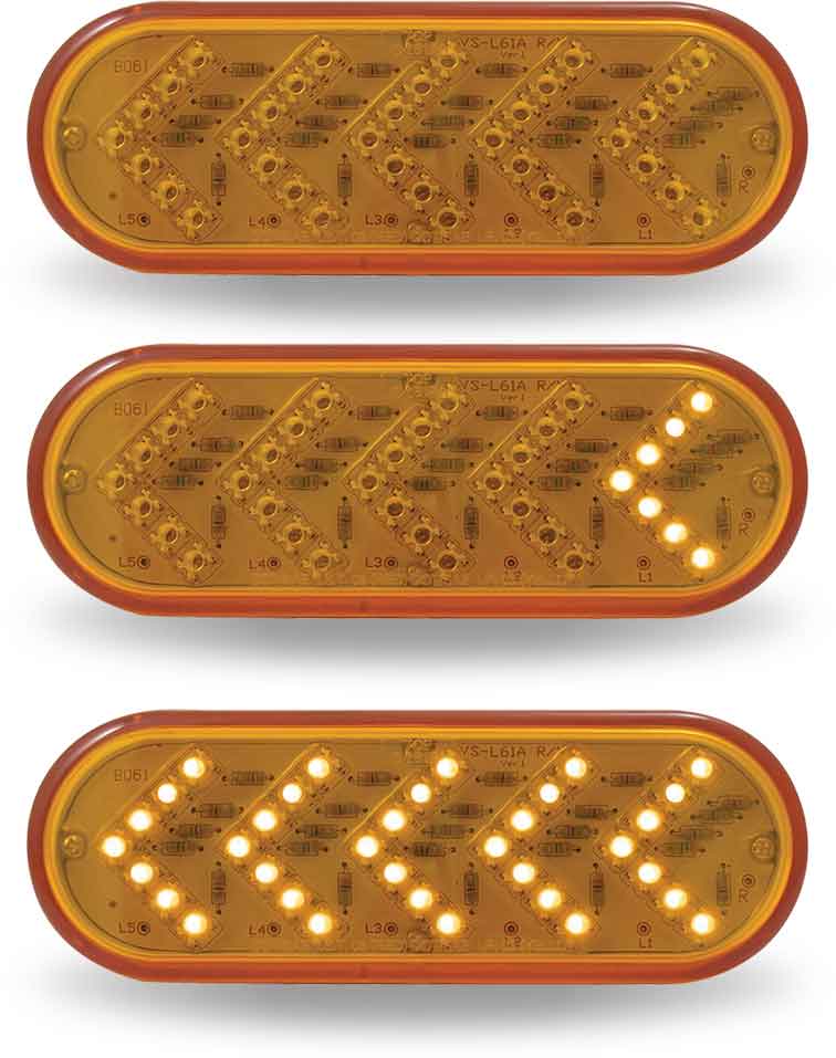 Amber Turn Signal & Marker Sequential Arrow Oval LED Light - 35 Diodes - Thumbnail 4