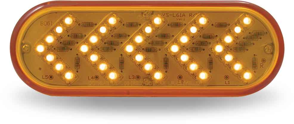 Amber Turn Signal & Marker Sequential Arrow Oval LED Light - 35 Diodes - Thumbnail 5